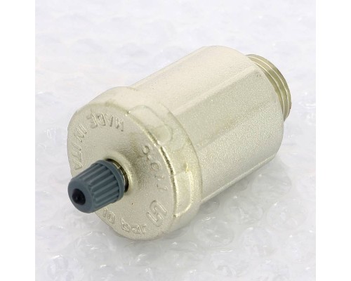 Воздухоотводчик автоматический Н 1/2" UNI-FITT с нижним подключением с O-RING и верхним выпуском никелированный Воздухоотводчик автоматический Н 1/2" UNI-FITT с нижним подключением с O-RING и верхним выпуском никелированный