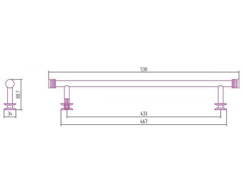 Сунержа Полка прямая 53,8x8,9x3,4h см, цвет: темный титан муар 15-2012-0470