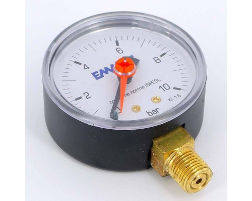 Манометр радиальный 1/4" 63 мм EMMETI 10 бар