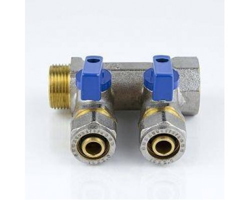 Коллектор лат шар/к син 3/4" м/р 2в Дн16 обжим мп 35мм Aquasfera 7015-01 Коллектор лат шар/к син 3/4" м/р 2в Дн16 обжим мп 35мм Aquasfera 7015-01