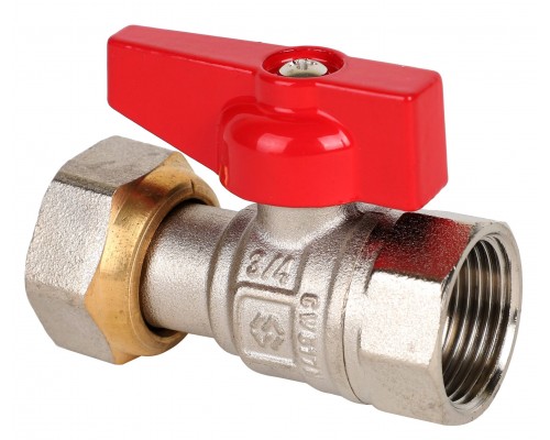 Кран шаровый полнопроходной прямой с накидной гайкой MVI 1/2", внутренняя-внутренняя, бабочка Кран шаровый полнопроходной прямой с накидной гайкой MVI 1/2", внутренняя-внутренняя, бабочка
