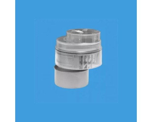 Вентиляционный клапан McAlpine (аэратор) для канализации со смещением и прозрачной крышкой 110 мм