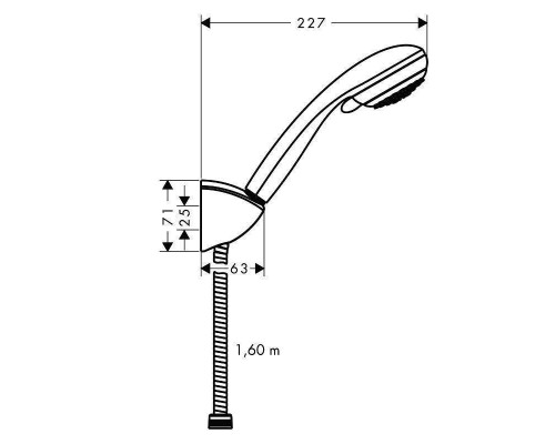Душевой гарнитур HansGrohe HG Crometta 85 Vario с держателем и шлангом 160 см хром