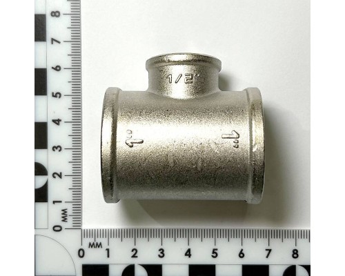 Тройник резьбовой переходной DN25х15х25 В 1.0 х В 1/2 х В 1.0 латунь