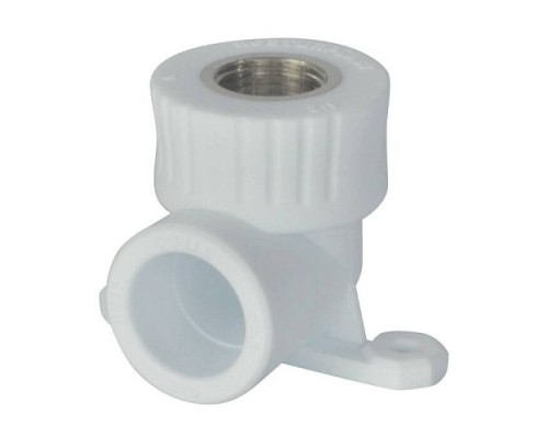 Угольник PP-R бел комб Дн20х1/2" ВР с креплением РосТурПласт 10797