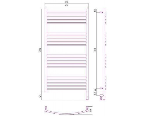 Сунержа Богема 3.0 Полотенцесушитель электрический 60x120h, прав., цвет: состар. бронза 05-5803-1260