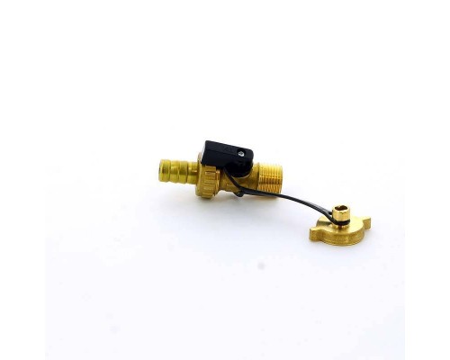 Кран Н со штуцером сливной флажок TIEMME 1/2"