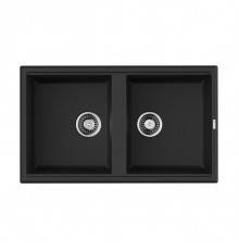 Omoikiri Tedori 86-2-BL Кухонная мойка Tetogranit 86x51 см, цвет: черный 4993924