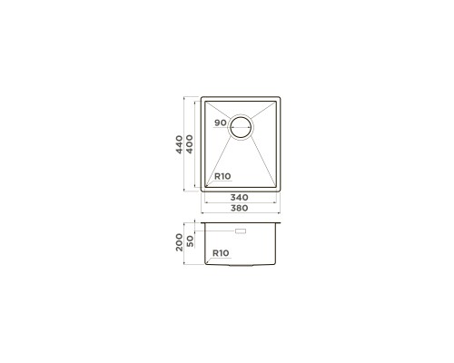 Omoikiri Taki 38-U/IF-GB Кухонная мойка нерж. сталь 38x44 см, цвет: графит 4997016