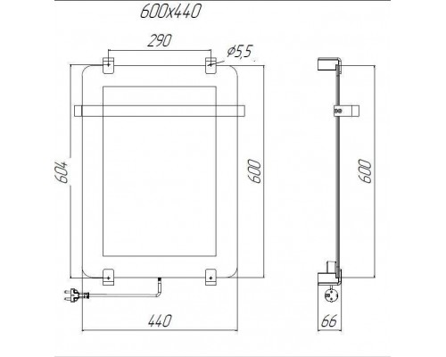 Allen Brau Infinity Полотенцесушитель электрический 44x6,6x60h см, цвет: черный 00305017