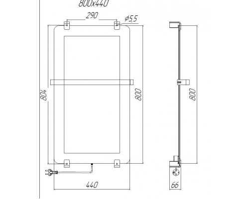 Allen Brau Infinity Полотенцесушитель электрический 44x6,6x80h см, цвет: черный 00305018