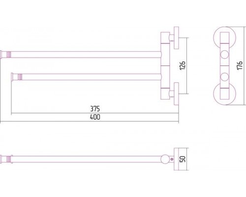 Сунержа Веер-2 Держатель полотенец поворотный 40x5x17,2h см, цвет: хамелеон 04-3010-2400