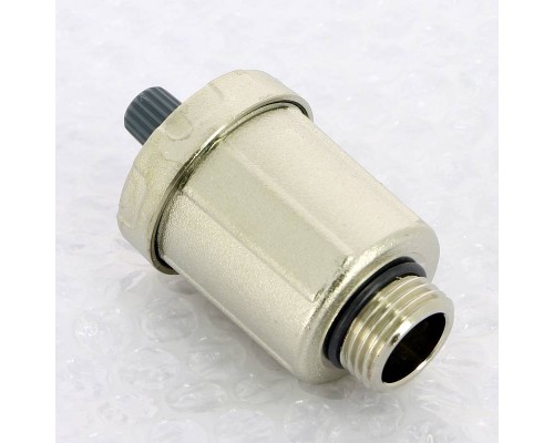 Воздухоотводчик автоматический Н 1/2" UNI-FITT с нижним подключением с O-RING и верхним выпуском никелированный Воздухоотводчик автоматический Н 1/2" UNI-FITT с нижним подключением с O-RING и верхним выпуском никелированный