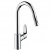 Кухонный смеситель HansGrohe HG Focus 240 однорычажный с вытяжным душем под сталь