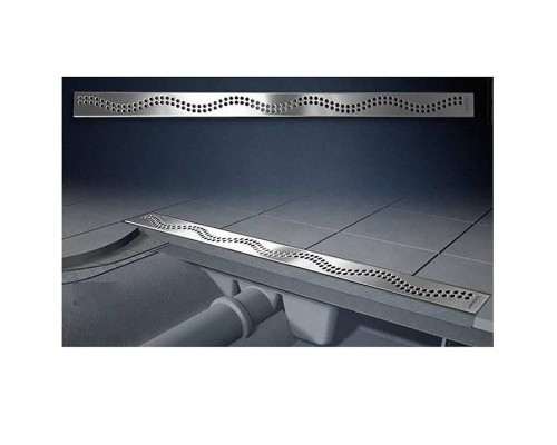 Лоток душевой Alcaplast (APZ9) 850 мм с порогами для перф. решетки (с решеткой) нержавеющая сталь Лоток душевой Alcaplast (APZ9) 850 мм с порогами для перф. решетки (с решеткой) нержавеющая сталь