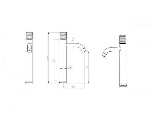 Boheme Stick Смеситель для раковины, цвет: gold 122-GB
