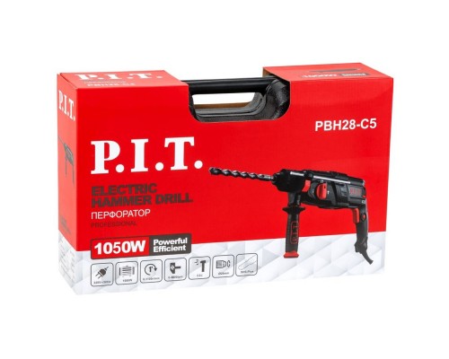 Перфоратор P.I.T. PBH28-C5 (3-реж.гор.1050Вт.3,2дж.SDS+ пласт.кейс,3 бура,зуб,макс.бур 28мм)