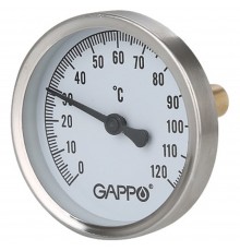 Термометр Gappo биметаллический с погружной гильзой 1/2" x 0-120 гр.