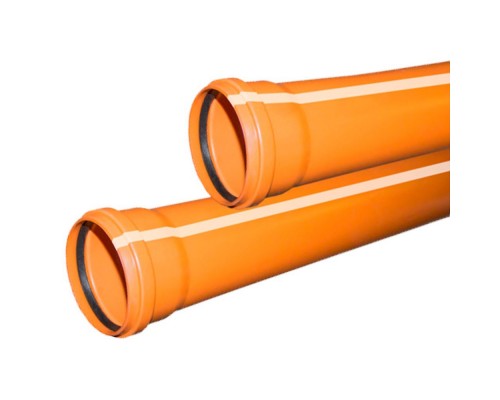 Труба VALFEX канализационная ПП 160*4,9*1000 мм SN4 с раструбом рыжая (наружная)