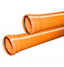 Труба VALFEX канализационная ПП 160*4,9*2000 мм SN4 с раструбом рыжая (наружная)