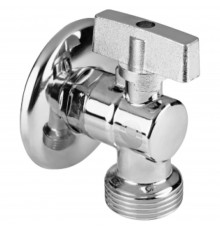 Кран шаровый угловой для подключения сантехнических приборов 1/2*3/4 VALFEX (VF.392.N.05)
