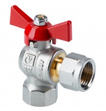 Кран шаровый угловой с накидной гайкой "бабочка" ВВ ВН ВН 1/2" (Valtec VT.266) уп 8 шт