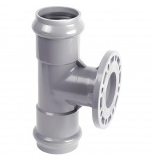 Тройник напорный НПВХ 110*100 мм ХЕМКОР с ПВХ фланцем ХЕМКОР
