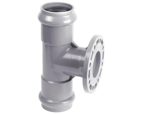 Тройник напорный НПВХ 110*100 мм ХЕМКОР с ПВХ фланцем ХЕМКОР