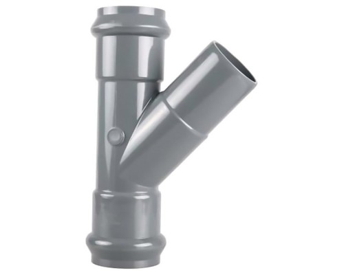 Тройник напорный НПВХ 110*110*45гр. мм ХЕМКОР