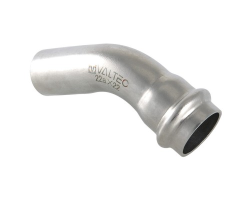 Угольник 45 из нержавеющей стали 22 внутренний-наружный Valtec, (VTi.958) (уп. 5 шт)