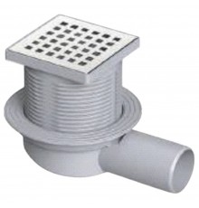 Трап с гориз. сливом 110 мм нерж. решетка 100*100 мм регул. комб. затвор VALFEX (VF.041.110K.100.01)