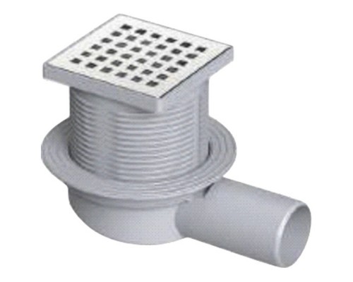 Трап с гориз. сливом 110 мм нерж. решетка 150*150 мм регул. комб. затвор VALFEX (VF.041.110K.150.01)