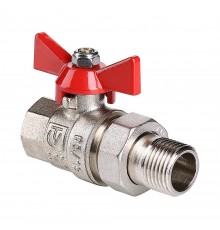 Кран шаровый с накидной гайкой "бабочка" ВН внутренняя наружная 1/2" (Valtec VT.227) уп 10 шт