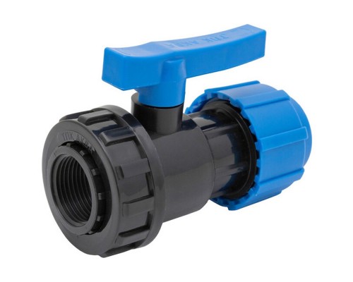 Шаровый кран ПНД компрессионный ВР 20*1/2" внутренняя резьба (ТПК-АКВА)