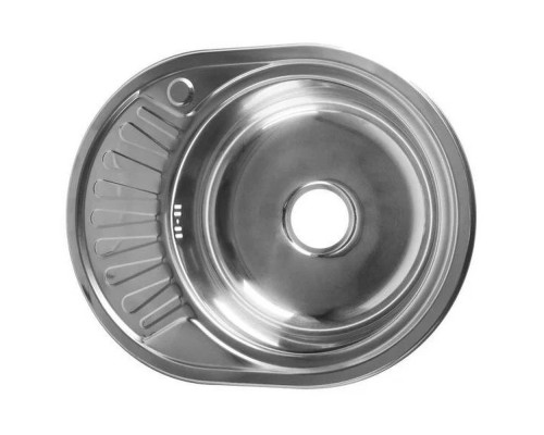 Мойка "Jif" нержавеющая сталь 0,6мм, врезная, крыло справа, 570*450*160, с сифоном, выпуск 3 1/2