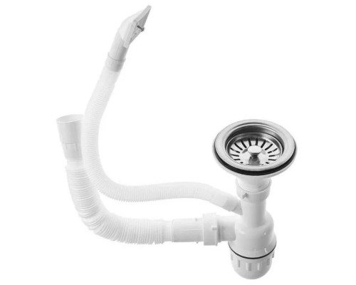 Мойка "Jif" нержавеющая сталь 0,6мм, врезная, крыло справа, 570*450*160, с сифоном, выпуск 3 1/2