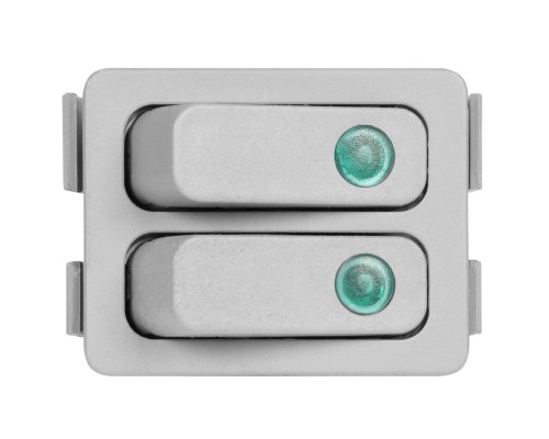 Выключат.клавишный C6003P/С6003PL зеленая линза, серый корпус