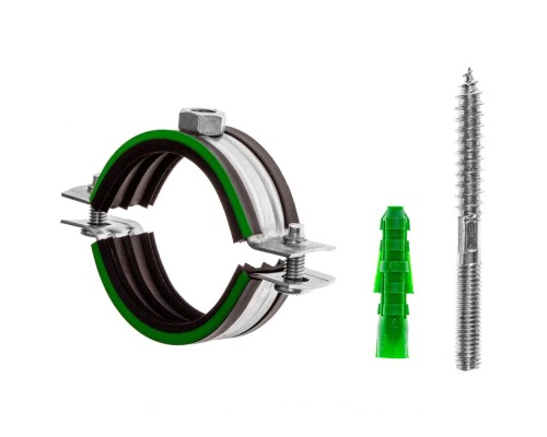 Хомут сантехнический 88-94 мм (3") металлический, М10 со шпилькой, дюбелем (МАЙЕР)