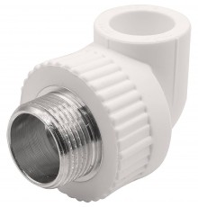 Угольник THERMOLIGHT комбинированный PP-R НР 20х3/4" белый (20/140)