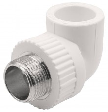 Угольник THERMOLIGHT комбинированный PP-R НР 25х3/4" белый (10/110)