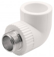 Угольник THERMOLIGHT комбинированный PP-R НР 32х3/4" белый (10/80)