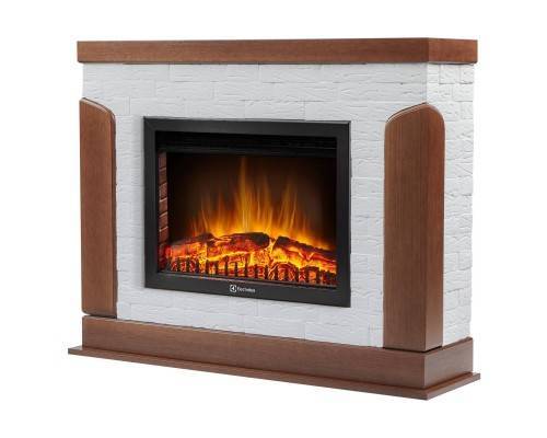 Портал Firelight Prestigio 25 камень белый, шпон дуб Портал Firelight Prestigio 25 камень белый, шпон дуб