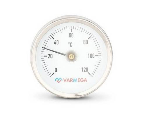 Термометр VARMEGA биметаллич. накладной 63 мм, 120гр.С, с пружиной, VMMT05-635000 Термометр VARMEGA биметаллич. накладной 63 мм, 120гр.С, с пружиной, VMMT05-635000