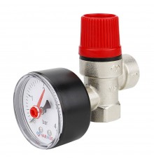 Клапан предохранительный VARMEGA мембранный VM16614 ВР-ВР, 1/2", 3 бар, с манометром