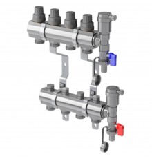 Коллектор в сборе Royal Thermo с расходомерами 1" ВР-3/4" НР, 9 выходов