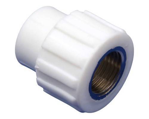 Муфта MeerPlast PPRC 25х1/2 ВР белый (1/10/160) Муфта MeerPlast PPRC 25х1/2 ВР белый (1/10/160)