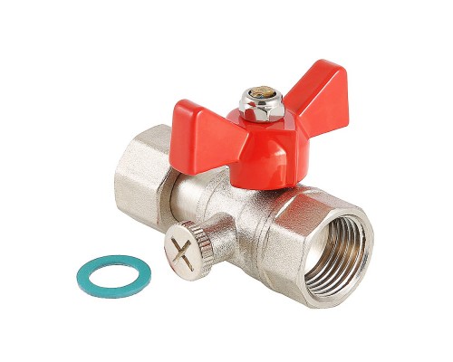 Кран шар. Valtec VT.807.N.0404 для подключения манометра ВР 1/2"х1/2"