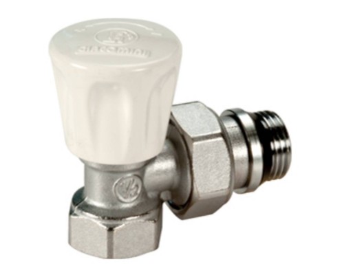 Клапан ручной Giacomini R705A для радиатора 1/2" ВН угловой, Kvs-2.0м3/ч