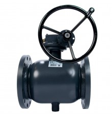 Кран шаровой стальной РИДАН RJIP Premium FF DN125 PN16 WG фланцевый, с редуктором, неполнопроходной