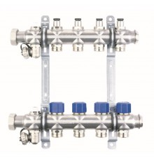 Группа коллекторная ELSEN 1", 8 контуров,PN-4, T -от 0 до +70, с вентилями, нерж. сталь